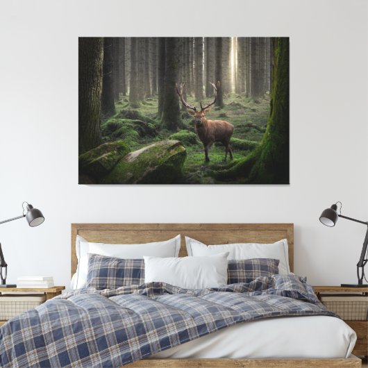 Etheral Fantasy Forest met Radiant Light Canvas Afdruk (Insitu (Slaapkamer))