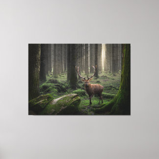 Etheral Fantasy Forest met Radiant Light Canvas Afdruk