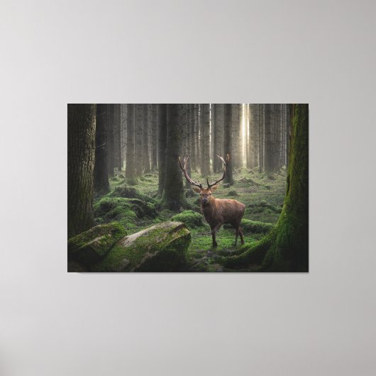 Etheral Fantasy Forest met Radiant Light Canvas Afdruk (Voorkant)