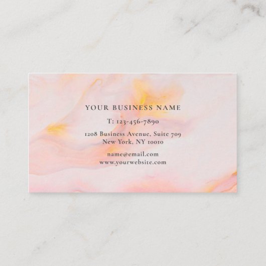 Etheral Feminine Pink Marble Visitekaartje (Achterkant)