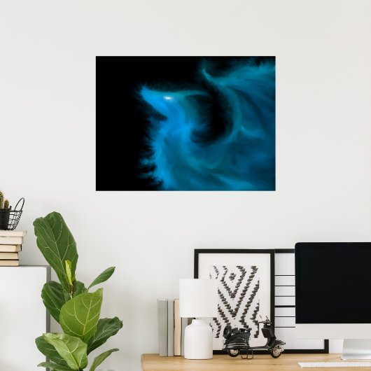 Etheral Flame Dragon Poster (Thuiskantoor)