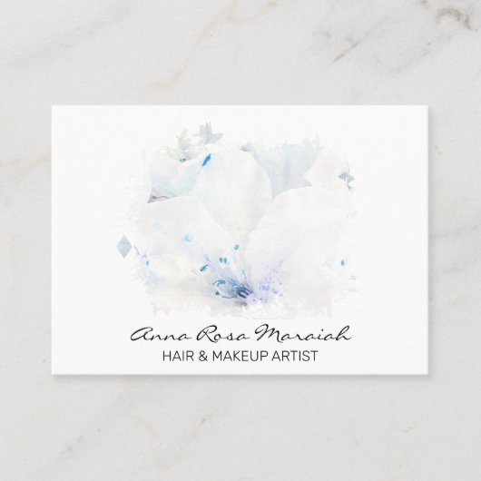 *~* Etheral Flora Azalea Flowers White Neutral Visitekaartje (Voorkant)