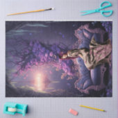 Etheral Floral Forest Portret van een zittende dam Tissuepapier (Craft)