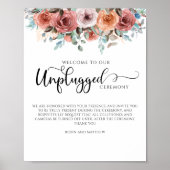 Etheral Floral Unplugged Ceremony Sign Poster (Voorkant)