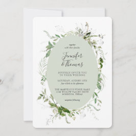 Etheral Garden Greenery Botanical Wedding Kaart