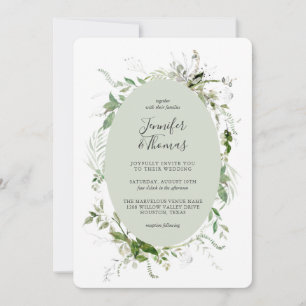 Etheral Garden Greenery Botanical Wedding Kaart