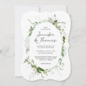 Etheral Garden Greenery Botanical Wedding Kaart (Voorkant)