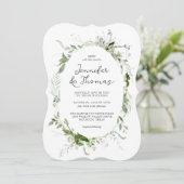 Etheral Garden Greenery Botanical Wedding Kaart (Staand voorkant)