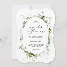 Etheral Garden Greenery Botanical Wedding Kaart