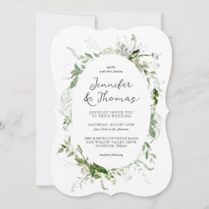 Etheral Garden Greenery Botanical Wedding Kaart