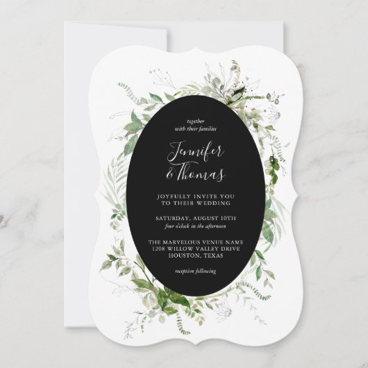 Etheral Garden Greenery Botanical Wedding Kaart (Voorkant)