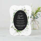 Etheral Garden Greenery Botanical Wedding Kaart (Staand voorkant)