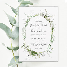 Etheral Garden Greenery Botanical Wedding Kaart