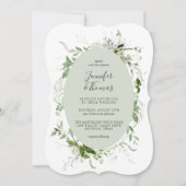 Etheral Garden Greenery Botanical Wedding Kaart (Voorkant)