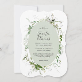 Etheral Garden Greenery Botanical Wedding Kaart