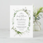 Etheral Garden Greenery Botanical Wedding Kaart (Staand voorkant)