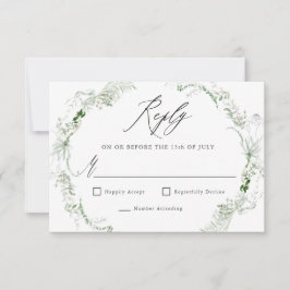Etheral Garden Greenery Botanical Wedding RSVP