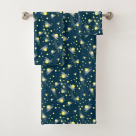 Etheral Ggloing Fireflies bij Night Pattern Bad Handdoek