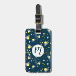 Etheral Ggloing Fireflies bij Night Pattern Bagagelabel