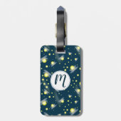 Etheral Ggloing Fireflies bij Night Pattern Bagagelabel (Achterkant verticaal)