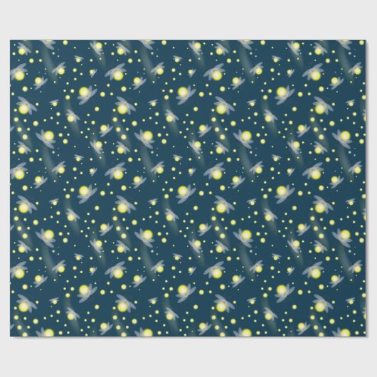 Etheral Ggloing Fireflies bij Night Pattern Cadeaupapier (Vlak)