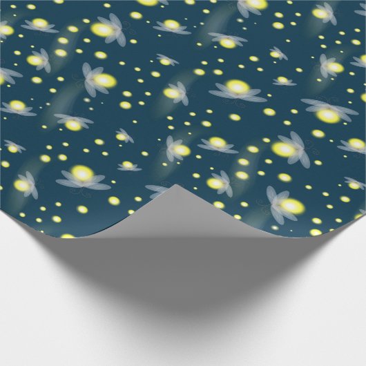 Etheral Ggloing Fireflies bij Night Pattern Cadeaupapier (Hoek)