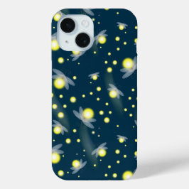 Etheral Ggloing Fireflies bij Night Pattern iPhone 15 Case