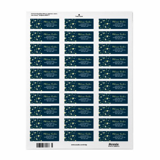 Etheral Ggloing Fireflies bij Night Pattern Etiket (Full Sheet)