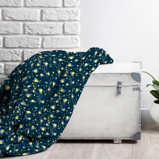 Etheral Ggloing Fireflies bij Night Pattern Fleece Deken