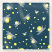 Etheral Ggloing Fireflies bij Night Pattern Glazen Onderzetter (Voorkant)