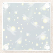 Etheral Ggloing Fireflies bij Night Pattern Glazen Onderzetter (Achterkant)