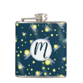 Etheral Ggloing Fireflies bij Night Pattern Heupfles (Voorkant)