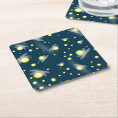 Etheral Ggloing Fireflies bij Night Pattern Kartonnen Onderzetters (Schuin)