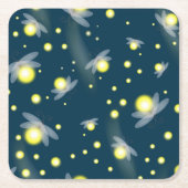 Etheral Ggloing Fireflies bij Night Pattern Kartonnen Onderzetters (Voorkant)