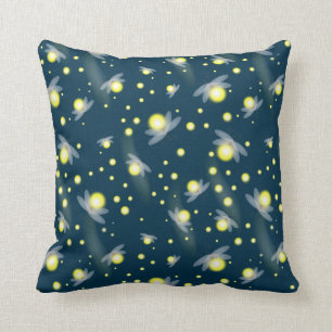 Etheral Ggloing Fireflies bij Night Pattern Kussen