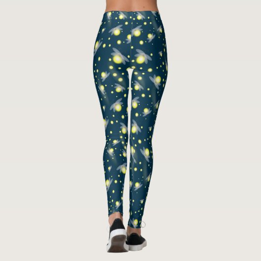 Etheral Ggloing Fireflies bij Night Pattern Leggings (Achterkant)