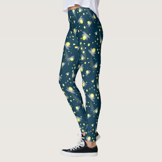Etheral Ggloing Fireflies bij Night Pattern Leggings (Links)