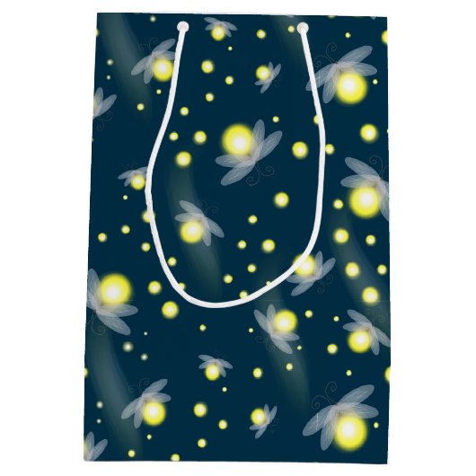 Etheral Ggloing Fireflies bij Night Pattern Medium Cadeauzakje (Achterkant)