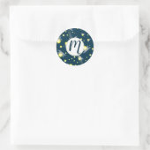 Etheral Ggloing Fireflies bij Night Pattern Ronde Sticker (Tas)