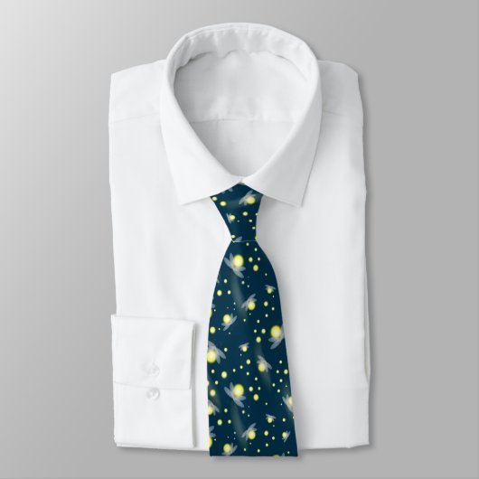 Etheral Ggloing Fireflies bij Night Pattern Stropdas (Gebonden)