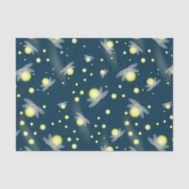 Etheral Ggloing Fireflies bij Night Pattern Tissuepapier