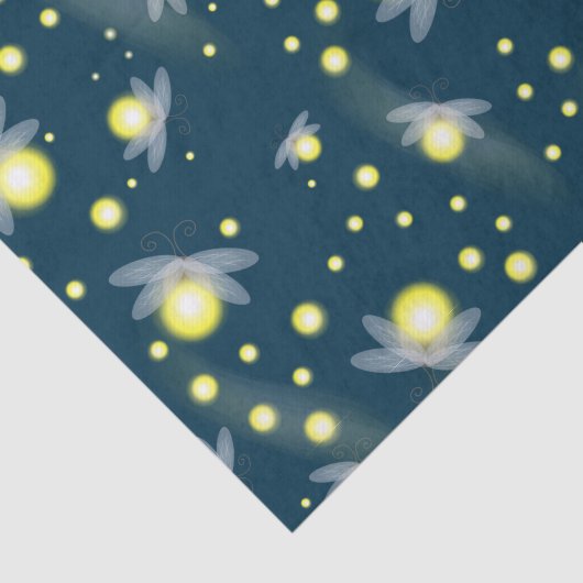 Etheral Ggloing Fireflies bij Night Pattern Tissuepapier (Detail)