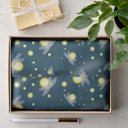 Etheral Ggloing Fireflies bij Night Pattern Tissuepapier (Geschenk)