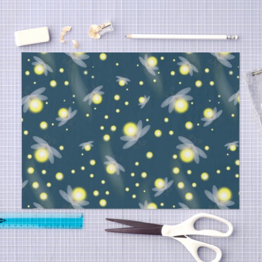 Etheral Ggloing Fireflies bij Night Pattern Tissuepapier (Craft)