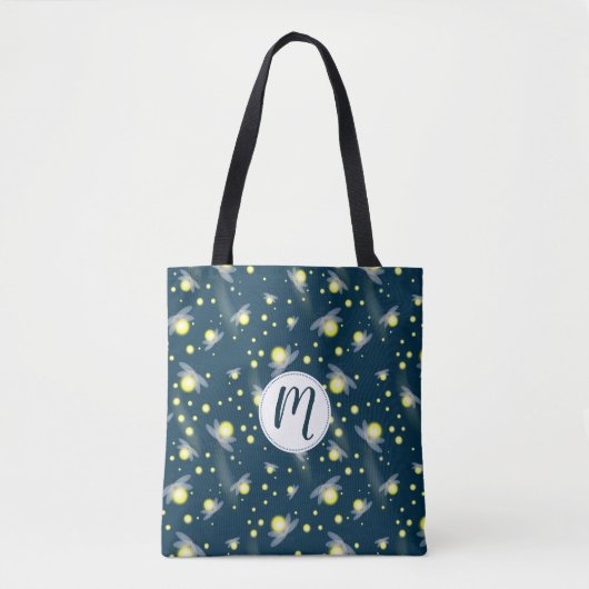 Etheral Ggloing Fireflies bij Night Pattern Tote Bag (Voorkant)
