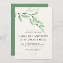 Etheral Green | Chic Botanical Leaves bruiloft