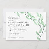 Etheral Green | Chic Botanical Rehearsal Dinner Kaart (Voorkant)