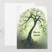 Etheral Green Tree of Life Invitation Kaart (Voorkant / Achterkant)