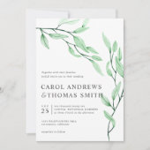 Etheral Green | Verticale bruiloft met botanische  Kaart (Voorkant)