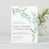 Etheral Green | Verticale bruiloft met botanische  Kaart (Staand voorkant)